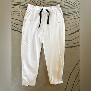 White Nike Leg Zip Joggers